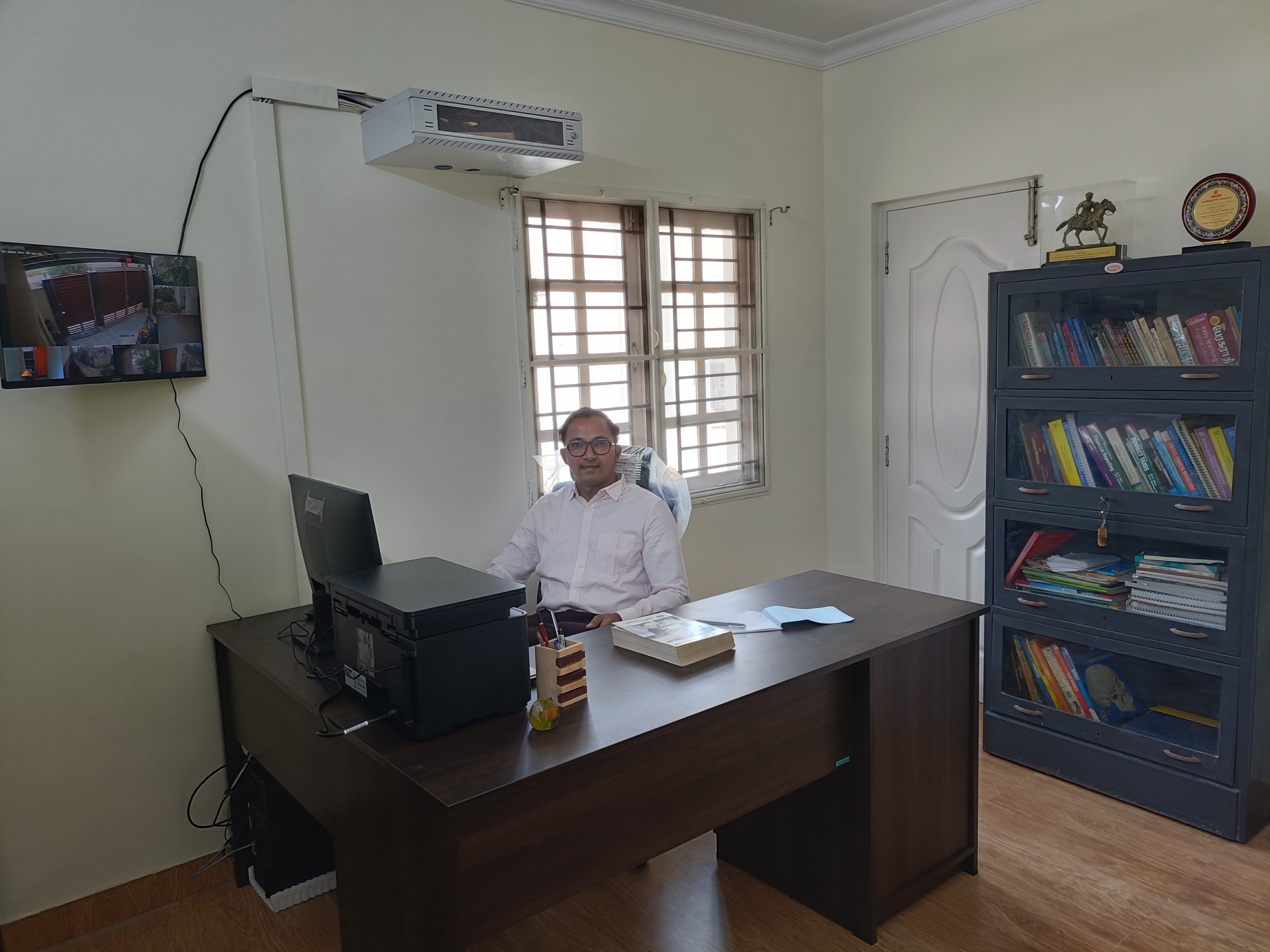 Mr. Krishnan Chandrasekaran in his office